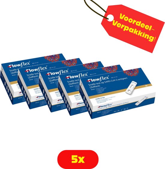 5x Corona test FlowFlex THT 08-2026 | Zelftest Goedgekeurd-Voordeelverpakking!