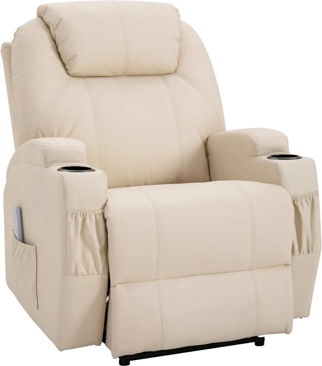 Afbeelding 3 van GranMaison Massagestoel Relaxfauteuil Beige Elektrisch