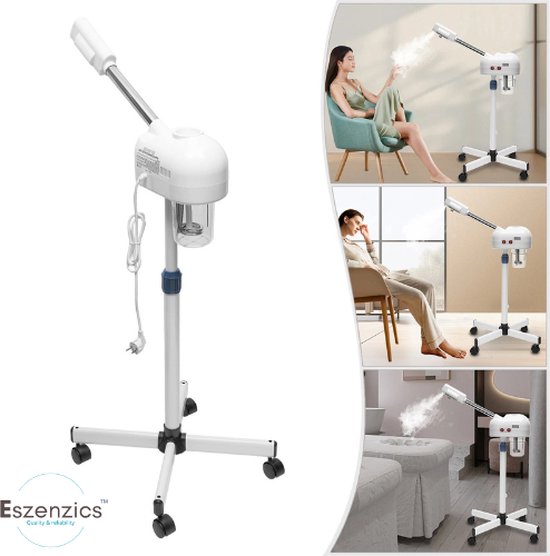 Eszenzics™ Gezichtsstomer Ozon Pro7 - Professionele gezichtssauna - Huidverzorging - Hydratatie en Reiniging - Verrijdbaar - 750W - Schoonheidssalon