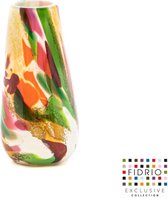 Design vaas Gloriosa - Fidrio MIXED COLOURS - glas, mondgeblazen bloemenvaas - hoogte 30 cm