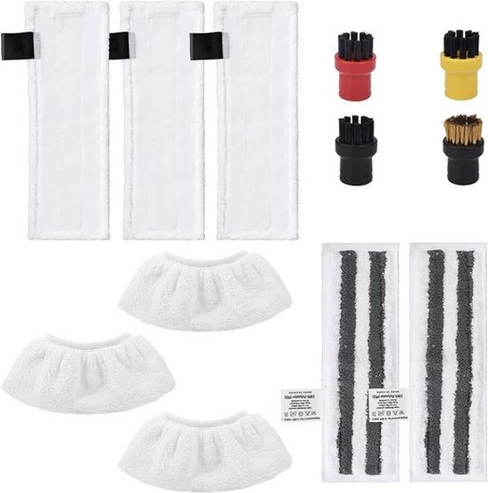 Magicbox 14 stuks stoomreiniger-accessoires voor Kärcher Easyfix SC1 SC2 SC3 SC4 SC5, ronde borstels, microvezeldoeken, voegenborstel, handsproeier, ABS en nylon