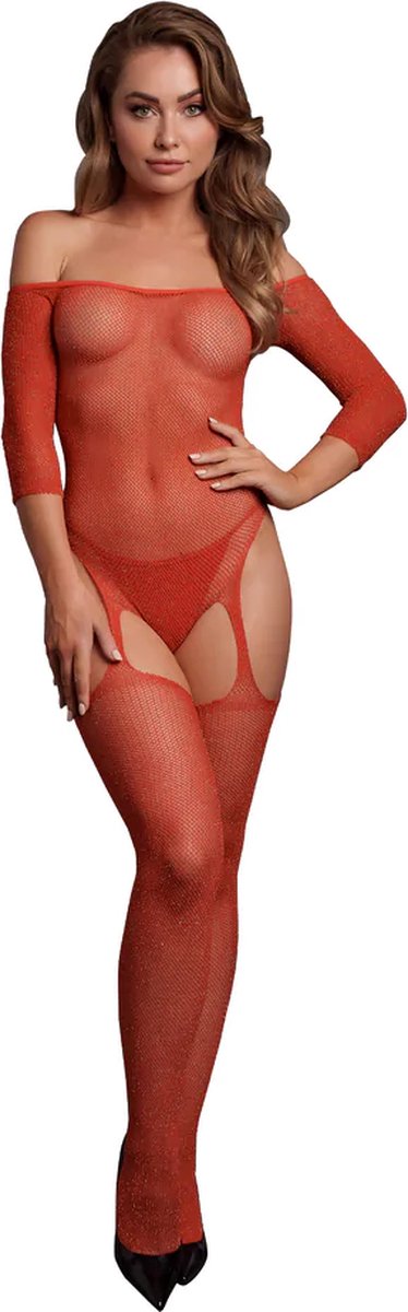 Goedkoopste Glimmende bodystocking met blote schouders