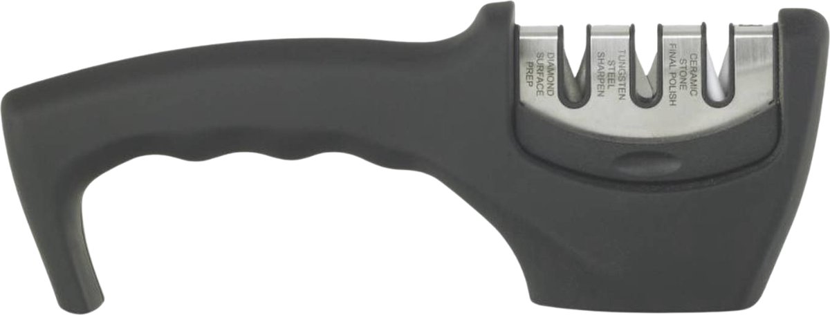 Solir Messenslijper - Zwart - 3 Standen - Professionele Messen Slijper - Antislip - Knife Sharpener - Scharenslijper