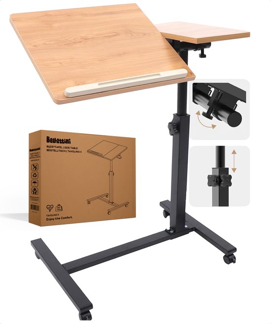 Merah® Laptoptafel - Bedtafel - Banktafel - Laptoptafel op wielen...
