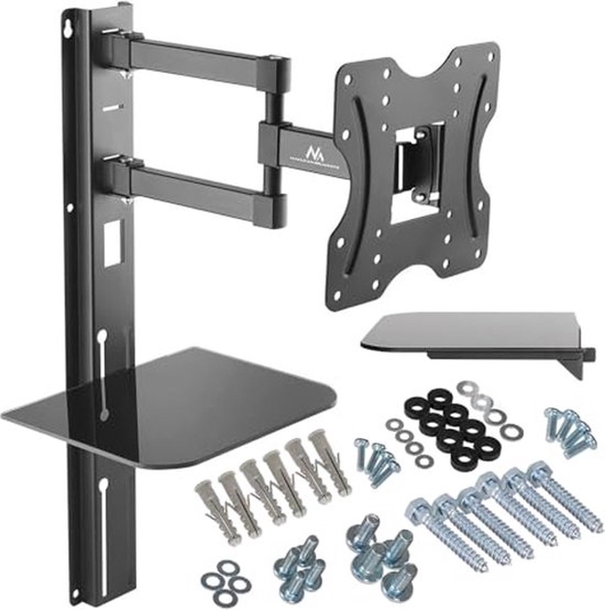 Maclean Brackets MC-771 - TV Muurbeugel met plank voor DVD 30 kg