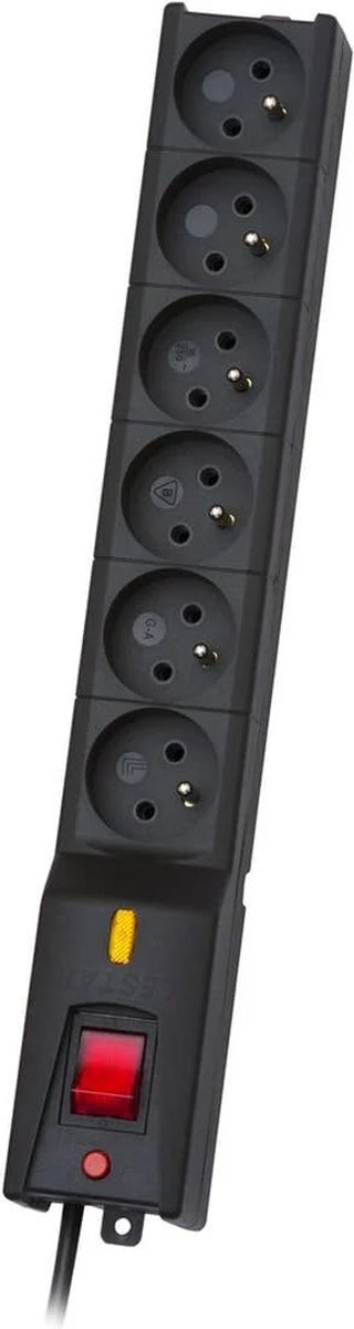 Lestar Stekkerstrip Lx 610 1,5M Voor Tv En Rtv Veilige Voeding