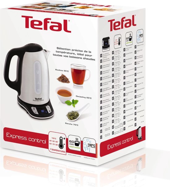 Tefal Express Control KI240D10 - Waterkoker - 1,7L - Instelbare Temperatuur - RVS