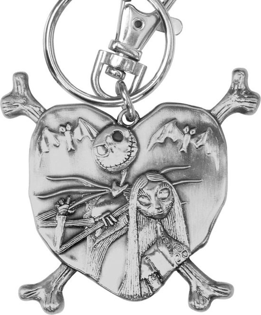 Nightmare before Christmas - Metal Keychain Jack and Sally in Heart