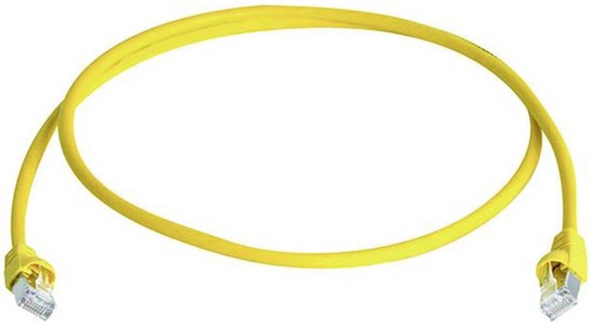 Telegärtner 100008830 RJ45 Netwerkkabel, patchkabel CAT 6A S/FTP 7.50 m Geel Vlambestendig, Snagless, Pair afscherming,