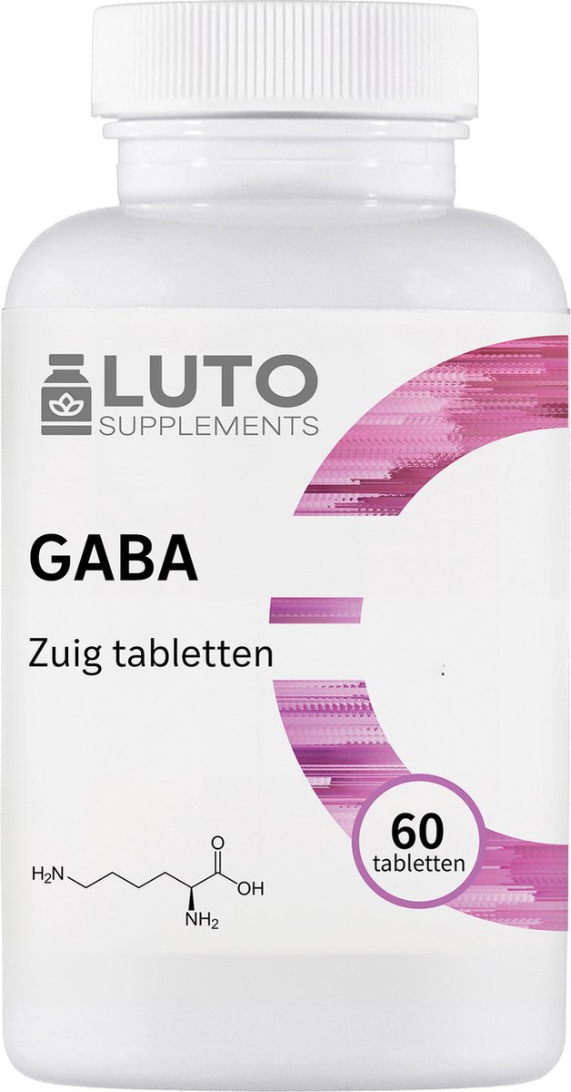 Goedkoopste GABA met L-theanine - 700 mg GABA - 60 Zuig tabletten - Natuurlijke rustgever - Actief vitamine B6 (P-5-P) - Vegan - Luto Supplements