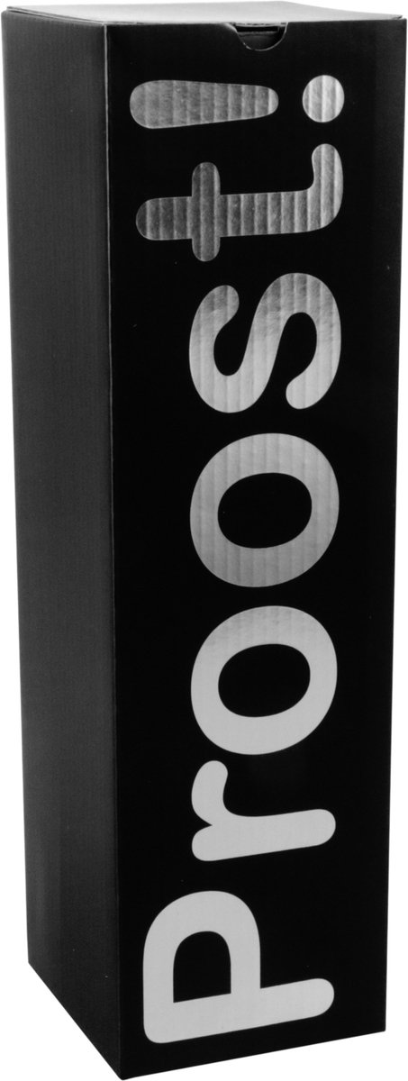 Flesdozen 5 stuks - PROOST - wijnverpakking 1 fles - zwart zilver