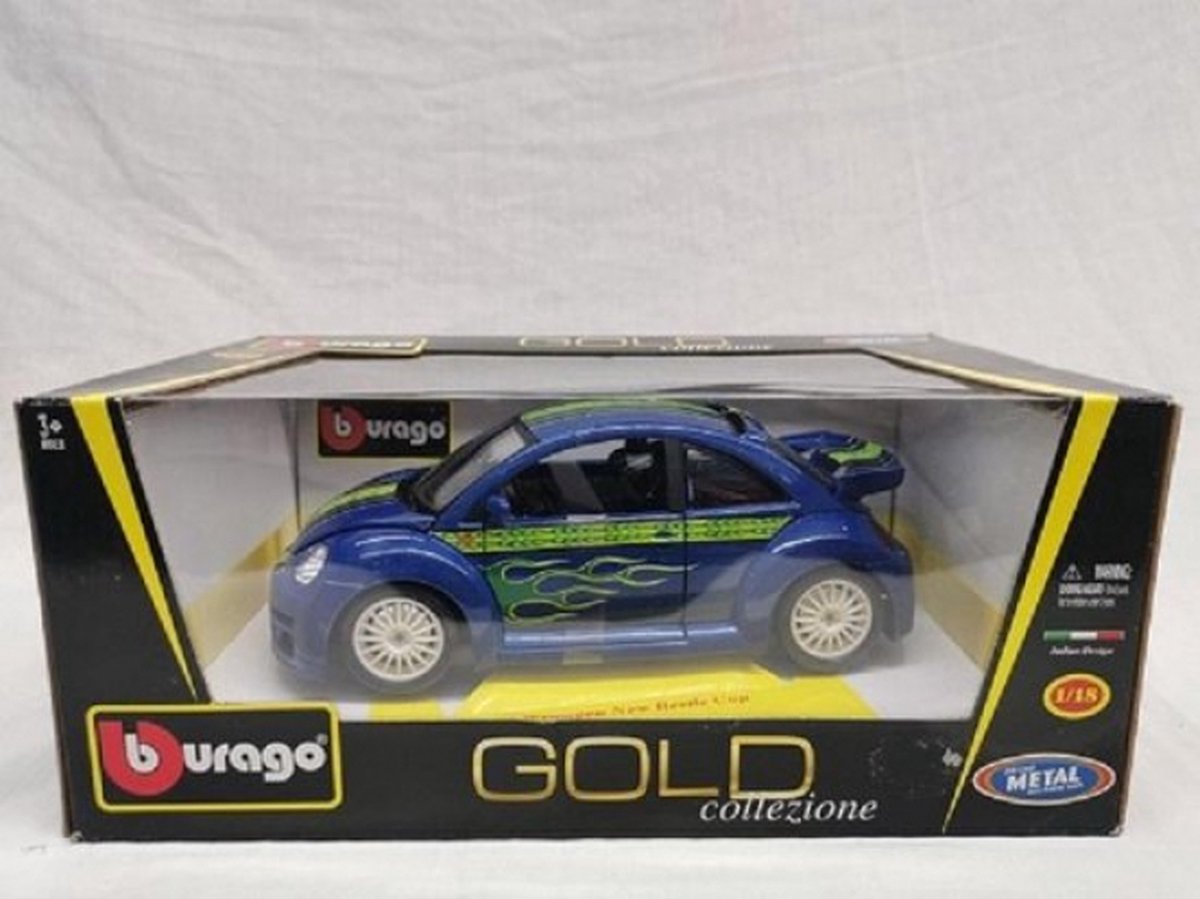 AU265 BURAGO GOLD 1/18 VOLKSWAGEN VW COCCINELLE NEW BEETLE CUP #3 REF 3329