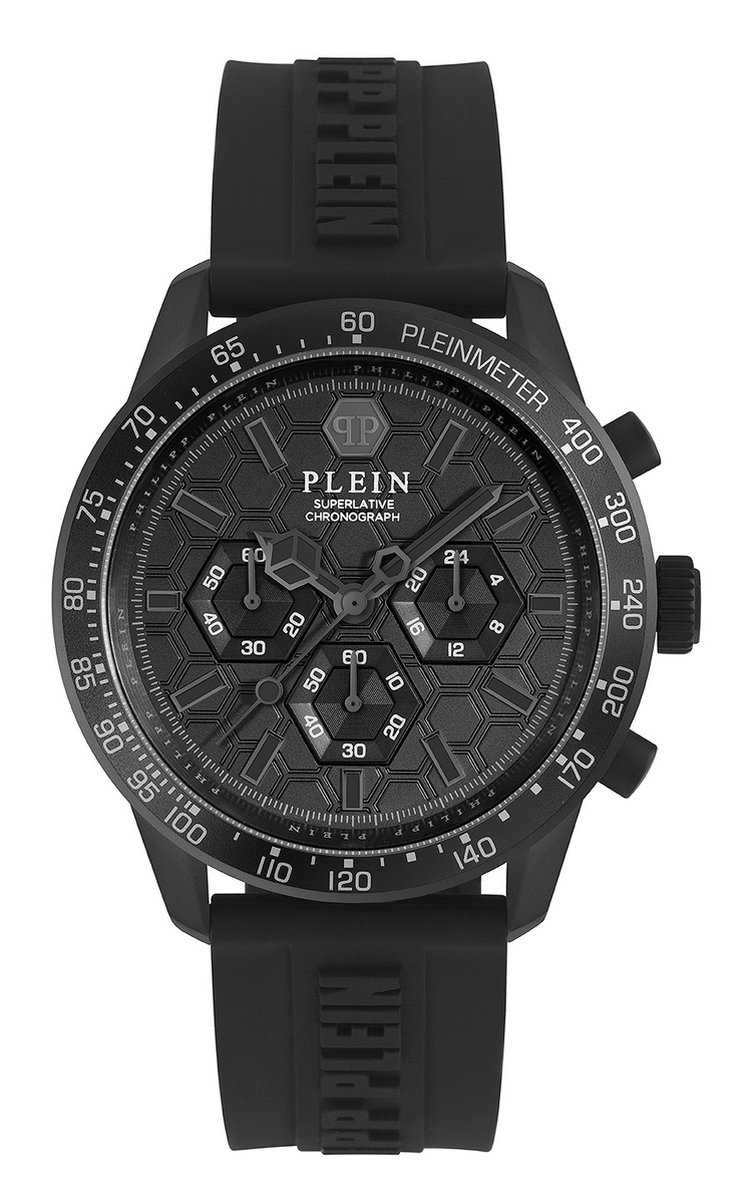 Philipp Plein Pleinmeter PWPYA0324 Horloge - Siliconen - Zwart - Ø 44 mm