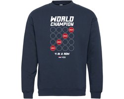 Sweater 4 in a Row World Champion | Formule 1 fan | Max Verstappen / Red Bull racing supporter | Wereldkampioen | Navy | maat XL