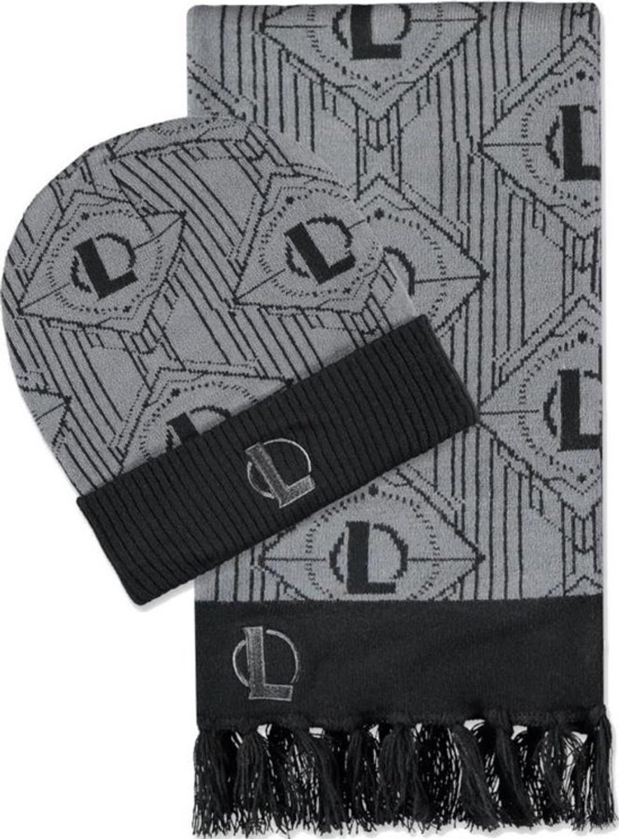 League Of Legends Muts & Sjaal Set Giftset (Beanie & Sjaal) Zwart