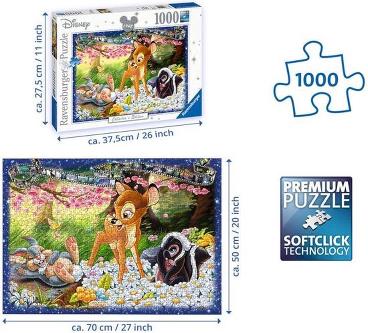 Ravensburger puzzel Disney Bambi - Legpuzzel - 1000 stukjes — afbeelding 8