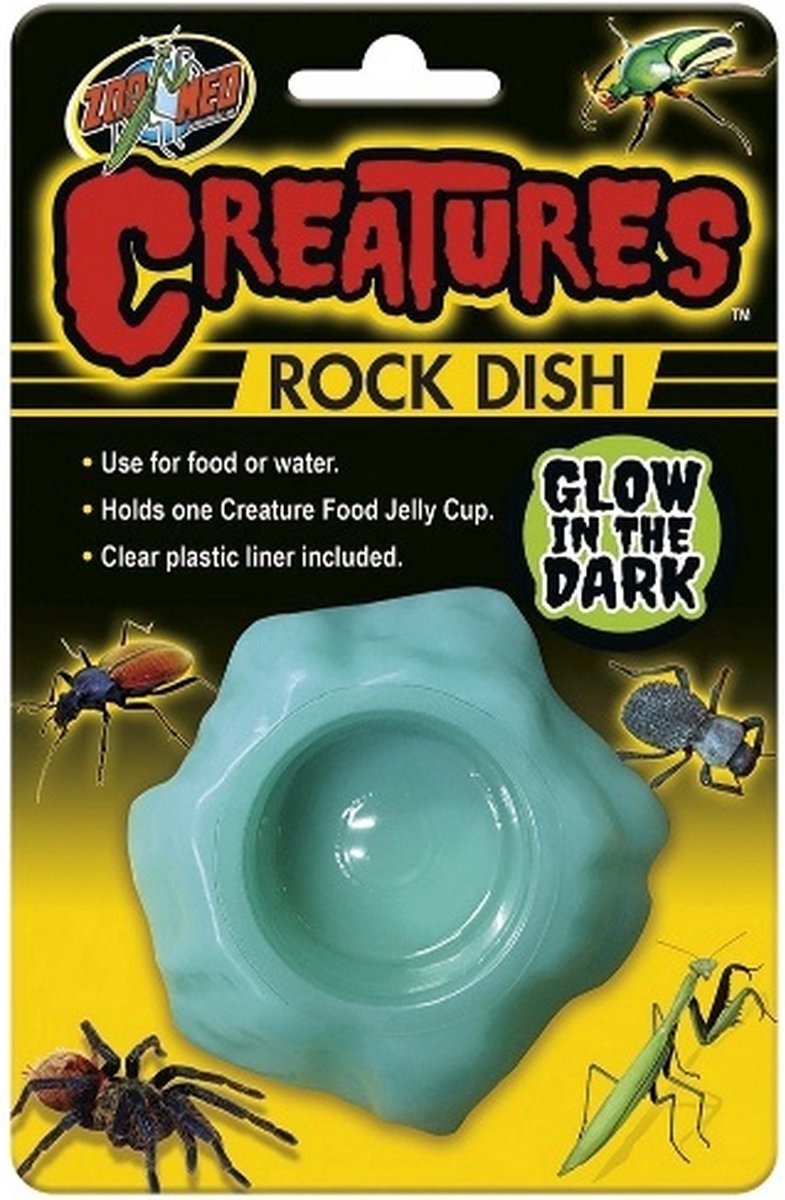 Zoo Med Creatures Rock Dish Glow in the Dark - Voerbakje - Waterbakje - Houder Voor Jelly Cup