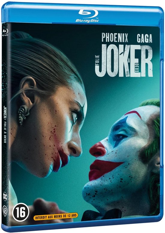 Blu-ray hoes met Joker en Harley Quinn die elkaar aankijken. Joker heeft clownsmake-up op, Harley bloed op haar gezicht.
