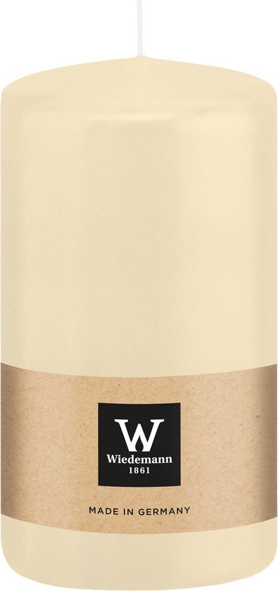 Wiedemann Bougie cylindrique/bougie pilier - blanc crème - 12 x 6 cm - 33 heures de combustion - bougies colonnes