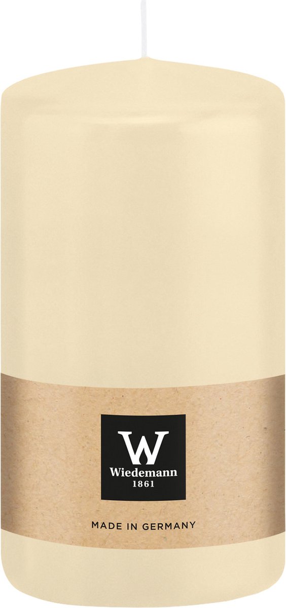 Wiedemann Cilinderkaars/stompkaars - creme wit - 12 x 6 cm - 33 branduren - zuilkaarsen