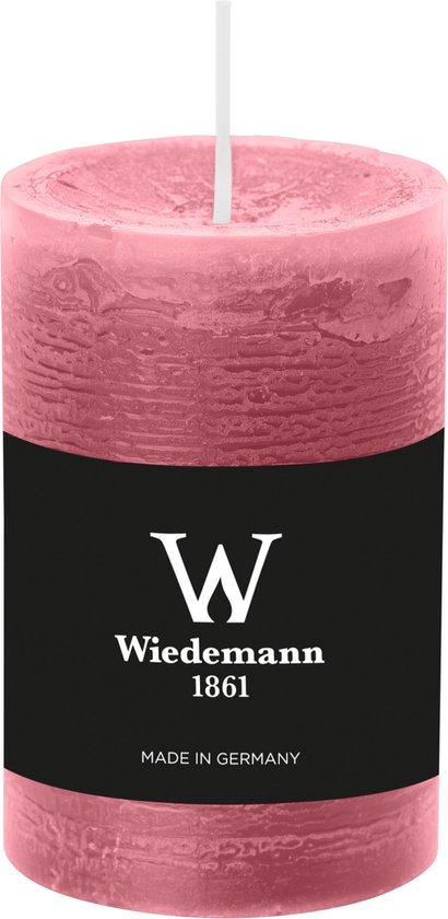 Bougie cylindrique/pilier Wiedemann - bougie rustique - vieux rose - 6 x 9 cm - 30 heures de combustion