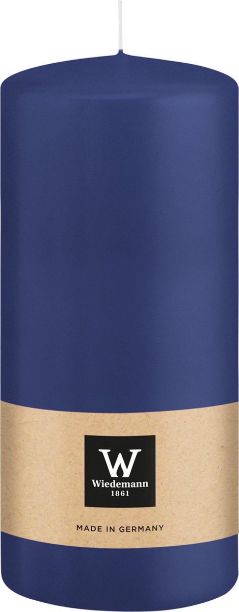 Wiedemann Cilinderkaars/stompkaars - donkerblauw - 15 x 7 cm - 63 branduren - zuilkaarsen
