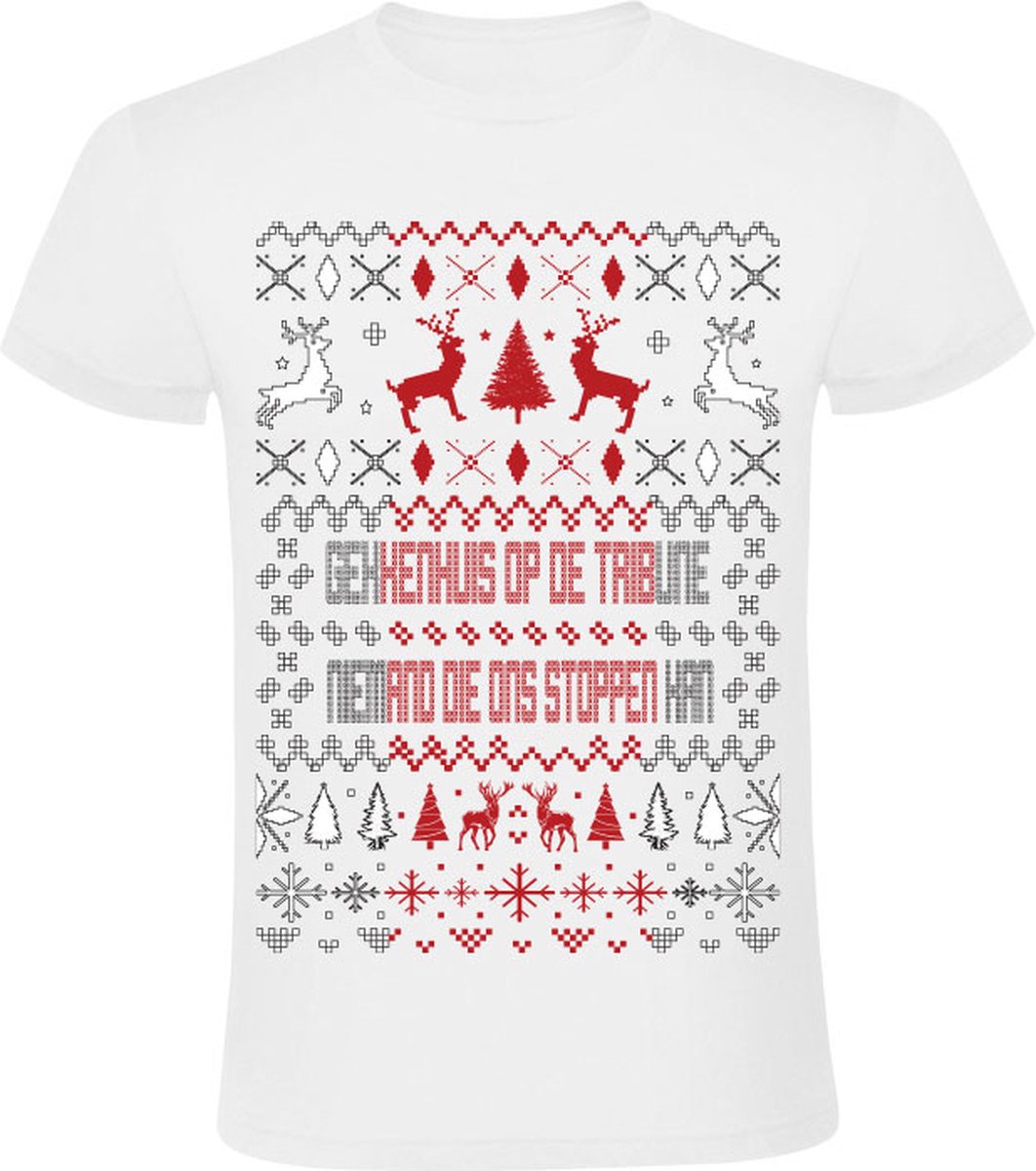 Gekkenhuis Op De Tribune Heren Kerst T-shirt - amsterdam - fans - sfeer - voetbal - club - kersttrui - foute kersttrui - 020 - cadeau - shirt