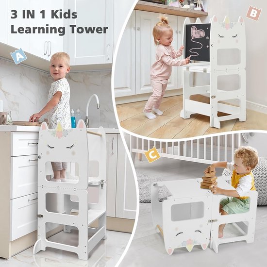 Oemmie Leertoren - Opvouwbaar - Learning Tower - Montessori Leertoren Leertoren Keukenhulp Leer Toren Opstapje Kindertrapje Zwart Oemmie Leertoren - Opvouwbaar - Learning Tower - Montessori Leertoren Leertoren Keukenhulp Leer Toren Opstapje Kindertrapje Zwart