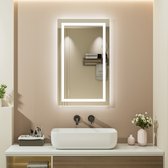 pro.tec] Spiegel Racale met LED verlichting 70x100x3 cm wit