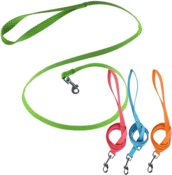Nobleza Leuke roze hondenriem - Lengte 120 cm - Riem voor puppy - Fluorescerend - Gestipt - Roze