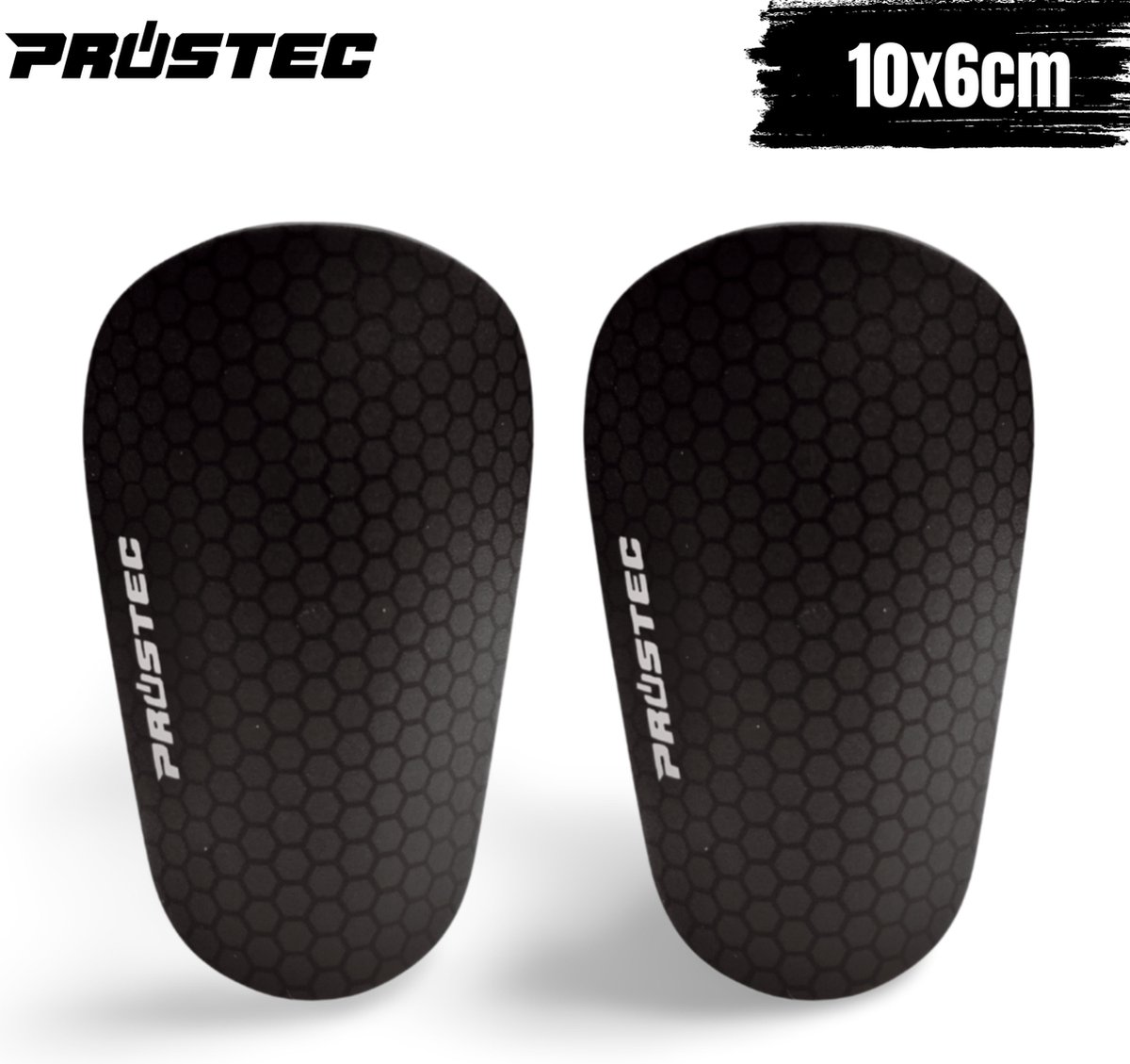 Prostec Mini Scheenbeschermers - Maat M - Voetbal - Kleine Scheenbeschermers - Zwart - 10x6cm