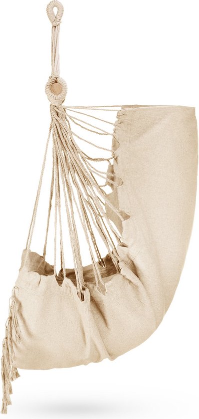 Outtec® Hangstoel met 3 Kussens - 100x130x75cm, tot 140 kg - Boho Fringed Fauteuil, Zitzak, Schommel - voor Buiten, Tuin, Balkon, Huis