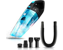 TurboTronic LUX400 Kruimeldief snoerloos - Handstofzuiger - Droog en Nat Kruimelzuiger - Zwart/Blauw