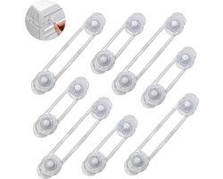 Kinderslot Kastjes - 8 Stuks - Ladeslot - Kastslot - Baby Veiligheid - Kast Beveiliging Baby - Zelfklevend Kinderslot - Veiligheidshaakjes - Transparant - Zelfklevend 3m - Voor Baby Veiligheid - Geen Boor Of Schroeven - Voor Kast, Deur En Lade