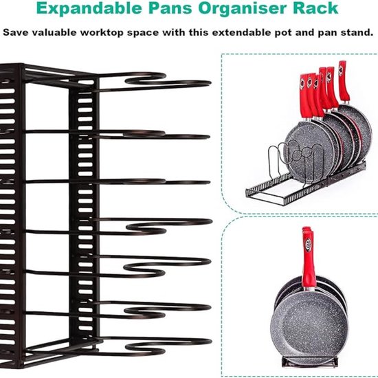 Hangend Pottenrek 24 Pot- En Pannenhangrek, Pot- En Pannenhanger Met 12 S Haken 50 Lb Laadgewicht Pannenlap Muur Ideaal Voor Pannen Bestek Kookgerei In De Keuken P 010873029567