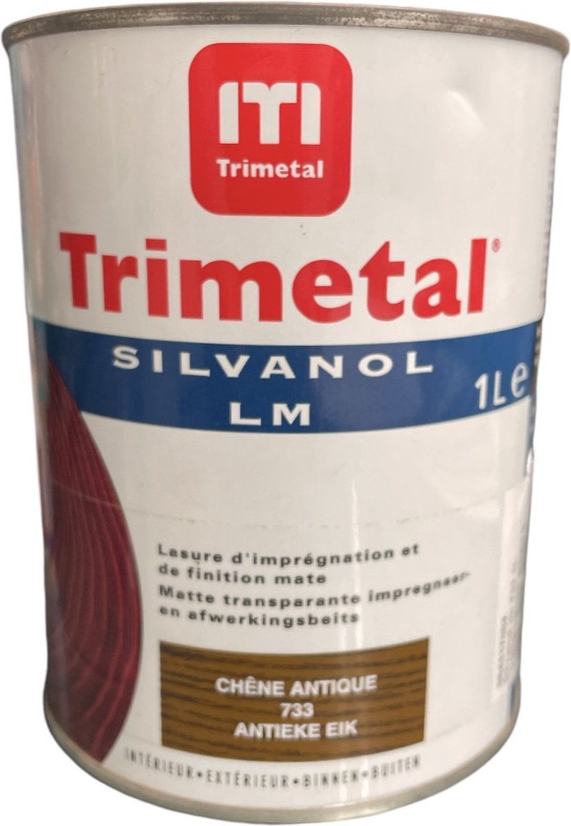 Trimetal Silvanol LM - Matte transparante impregneer en afwerkingsbeits - 1 L - 733 Antiek Eik