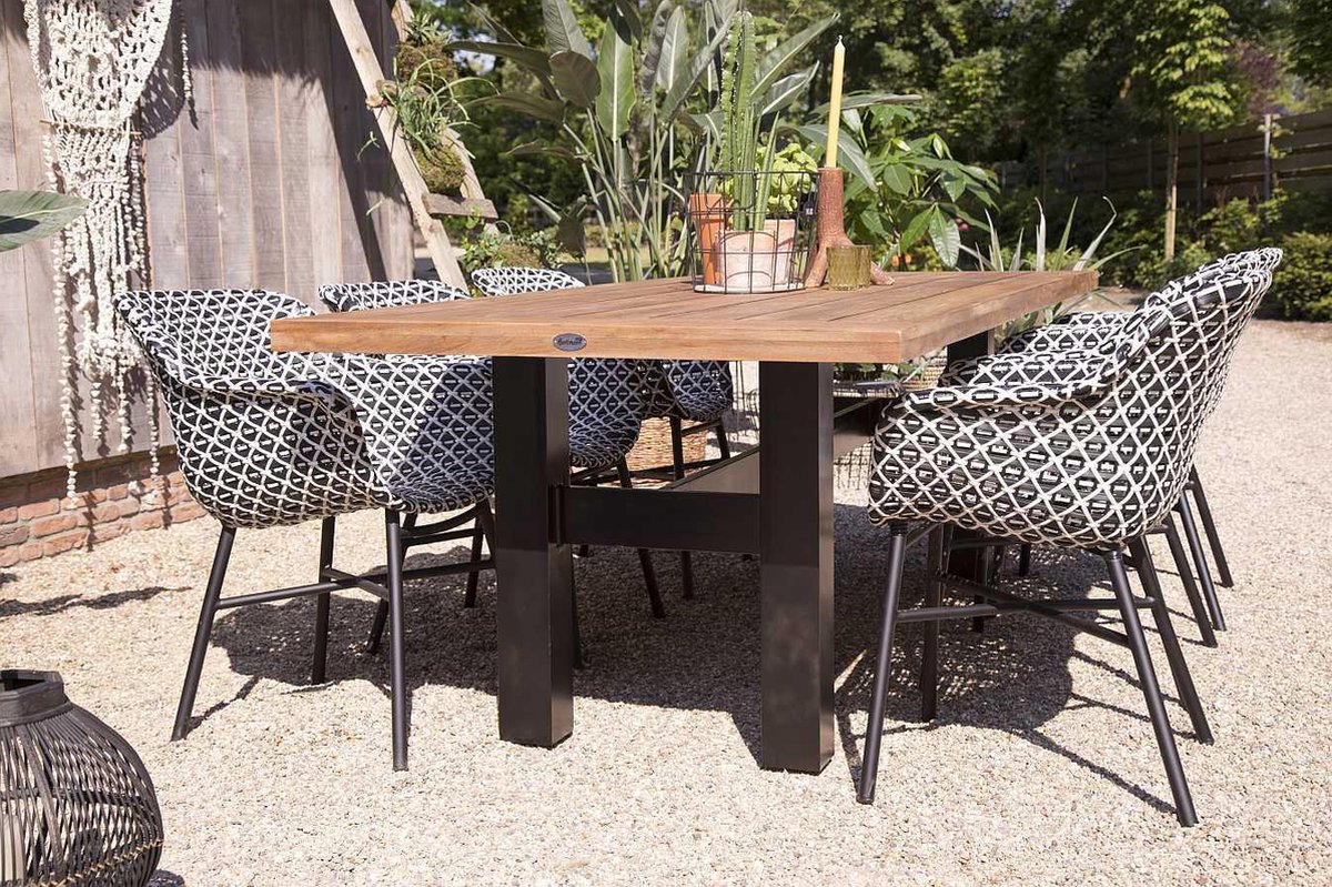 Hartman Delphine chaise de jardin dining - Noir/Blanc Wicker