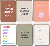 Bedankt Collega - Afscheid Collega - Afscheidscadeau Collega - Bedankt Kaartjes - Wenskaarten Set - Wenskaarten met Envelop - Kaartenset - Kaartjes om te versturen - Blanco Kaartjes - Wenskaarten Blanco - 6 Stuks Gevouwen A6 Kaarten