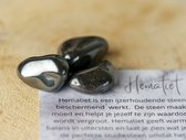 Pierre roulée en hématite, pierre précieuse - Cadeau Perfect pour hommes et femmes - Comprend une explication - Spirituel - Hématite - Protection - Apaisement - Confiance en soi - Pensées déchaînées - Problèmes de sommeil - Courage - 100% NATUREL