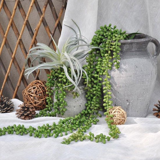 Kunstplanten: aloë en vetplanten in een keramische pot Rivi, hoogte 20