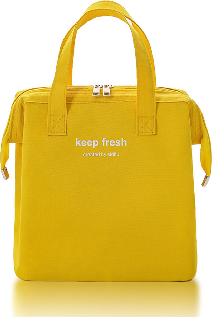 Rainbecom - Koeltassen - Lunchtas – 23x24x14 cm – 7.5 Liter - Geel - Isolatie - Kationisch Polyester - Handvat Riem - Koeltas - Lunch Bag - Geïsoleerde Koeltas - Picknicktas