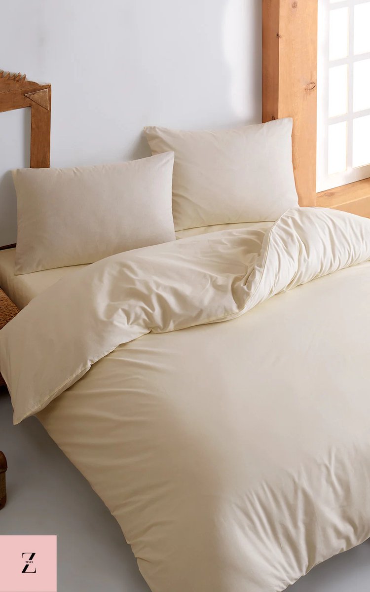 Zeven Cotton-Crème, Katoensatijn Dekbedovertrek 200*220 – Hoogwaardige Kwaliteit