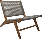 HSM Collection-Tuin Loungestoel Rio-66x80x65-Naturel/Grijs-Teak/Bananenblad