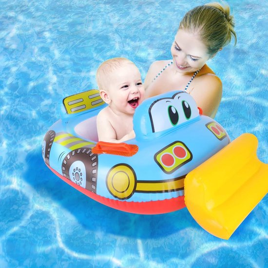 Bouée Bébé KINARITO Siège de Bain Flottant Voiture Dessin Animé Bouée