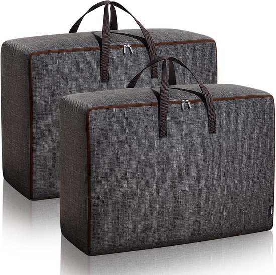 Netproshop Opbergtas Voor Dekens En Quilts 65x60x47 Cm - Zwart Met Handvat En Ritssluiting