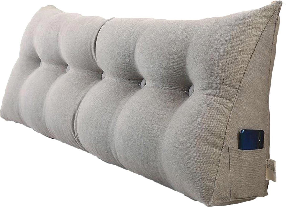 Driehoekig Hoofdeindekussen - Rugleuning, Leessteun en Wigkussen 120 cm