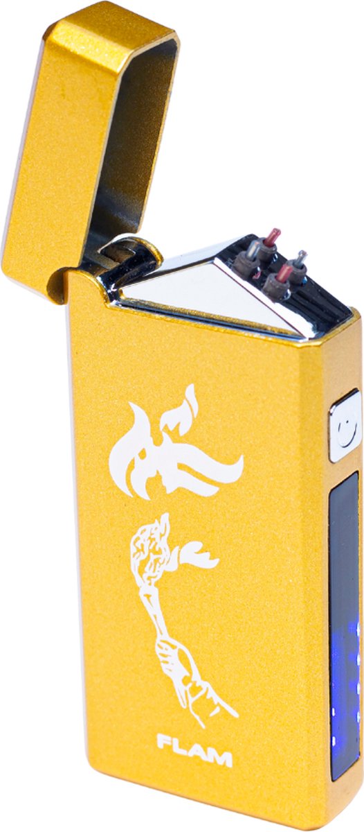 Goedkoopste Flam Plasma Aansteker 2.0 - goud - USB Oplaadbaar - Elektrische Aansteker - Oplaadbare aansteker - aanstekers - aansteker - aansteker windproof