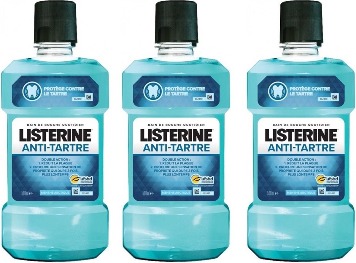 Goedkoopste Listerine Mondwater - Anti-Tandsteen - Voordeelverpakking 3 x 500 ml