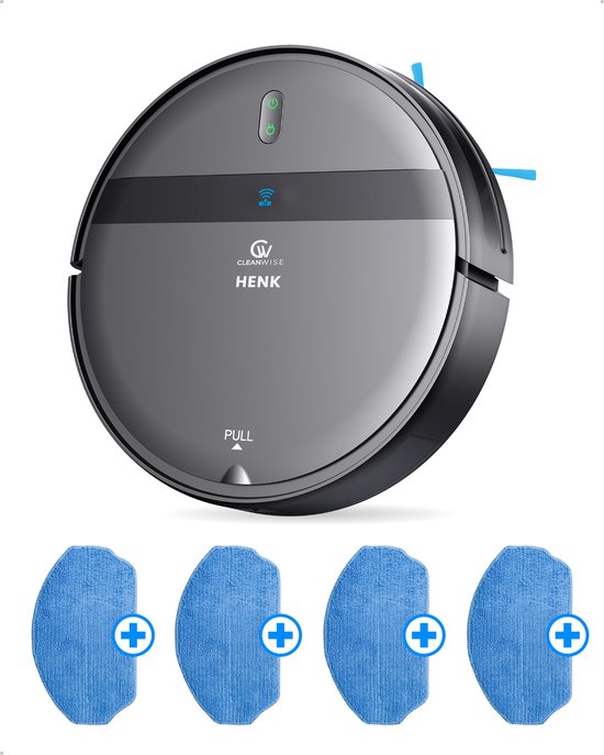 CleanWise Henk + 4 Dweil Doeken - Robotstofzuiger met - CleanWise - €124,00