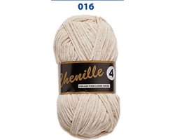 Lammy Yarns Chenille 4, Kleur-Licht taupe 016